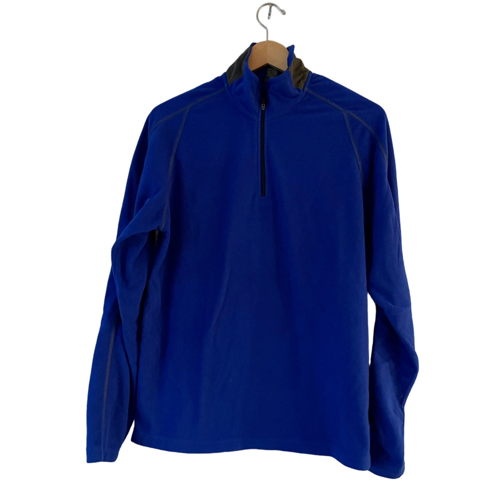 Xersion Size M Womens 1/4 Zip Fleece Pullover Sweatshirt Jacket Blue Long Sleeve